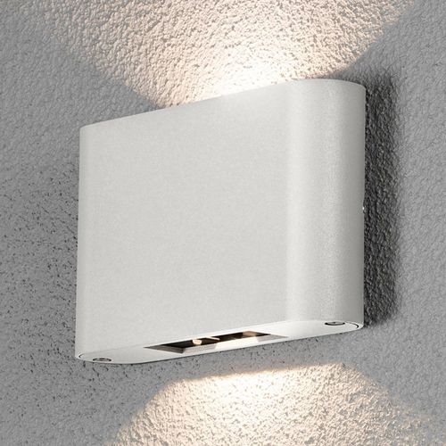 LED-Außenwandlampe Chieri 2-flg. 18 cm weiß