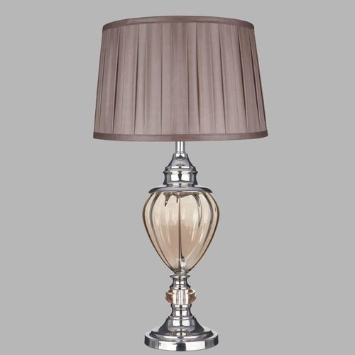 Tischlampe Greyson mit Textilschirm in Braun