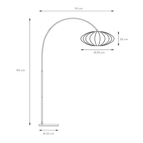 Bogenleuchte Corina, beige, E27, 192 cm, Kunststoff