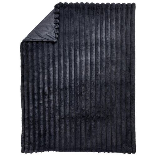 Novel Felldecke , Anthrazit , Textil , 150x200 cm , pflegeleicht , Wohntextilien, Decken, Felldecken