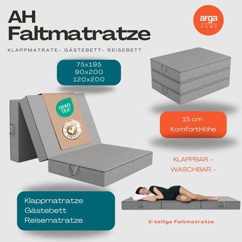 AH-Falt Klappmatratzen H3 15 cm– 3-teilige Faltmatratze, Gästematratze