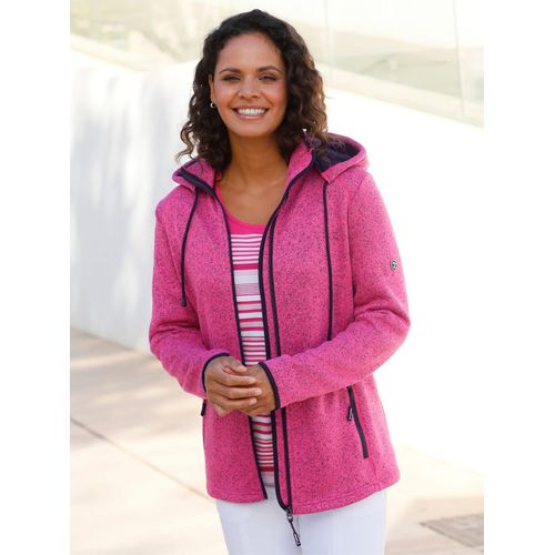 Fleecejacke CASUAL LOOKS, Damen, Gr. 42, pink (fuchsia, meliert), 100% Polyester, meliert, Langarm, Jacken