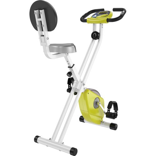 HOMCOM Heimtrainer Fahrradtrainer mit 8 stufig einstellbarem Magnetwiderstand höhenverstellbar Stahl Gelb+Weiß 43 x 97 x 109 cm