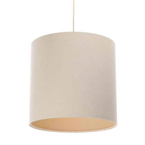 Pendelleuchte Boho Tube Leinenschirm beige-creme 30 cm