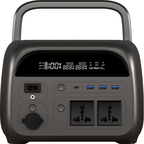 Powerstation 345Wh 600W mit PD 22,5W USB-C, AC-Reinwelle, Solar/Auto/Netzladefunktion, LED-Display, kabelloses Laden – für Camping & Notfall