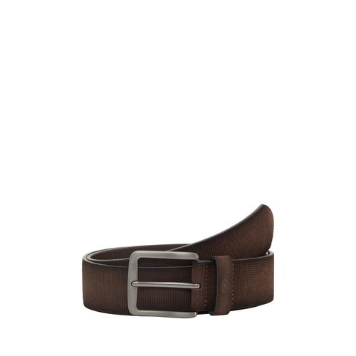 TOM TAILOR Herren TTBART Ledergürtel mit eckiger Dornschließe, braun, Uni, Gr. 110