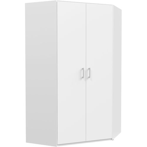 Eckkleiderschrank FORTE, weiß, B:116,8cm H:210,5cm T:116,8cm, Schränke, Eckkleiderschrank, Eckkleiderschrank, Stauraum, Aufsatz optional bestellbar