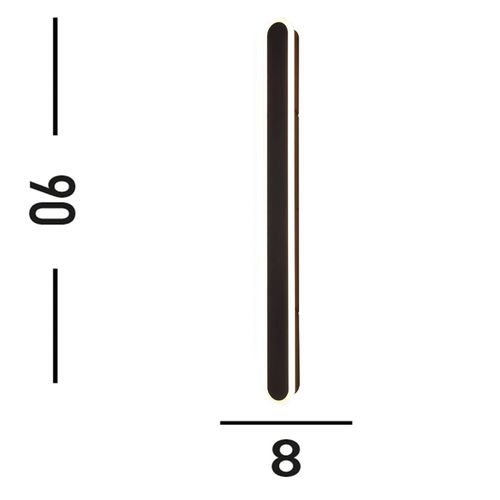 LED-Außenwandleuchte Bordo, Höhe 90 cm, schwarz, Aluminium