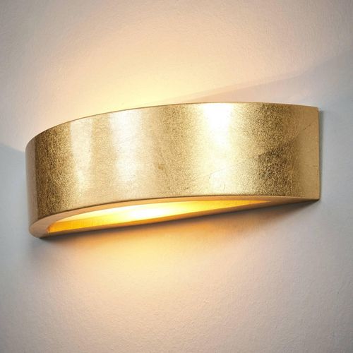 Lindby Wandleuchte Jasin, goldfarben, Gips, up/down, E14