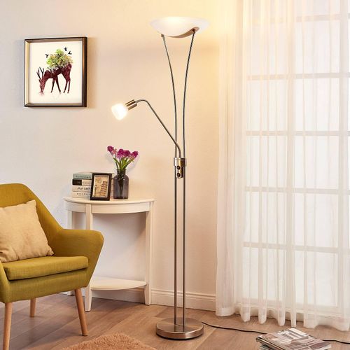 Lindby Stehlampe Felicia, nickel, 180 cm, E27, Leselicht