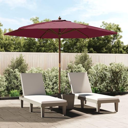 Sonnenschirm Mit Holzmast 299X240 Cm | Farbe: Rot