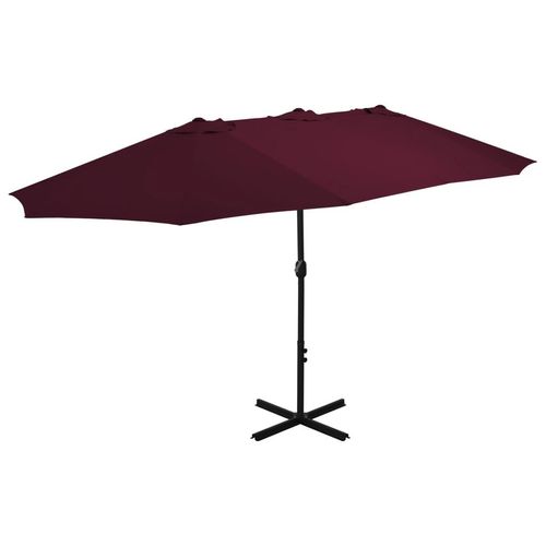 Sonnenschirm Mit Aluminium-Mast 460X270 Cm Grün | Farbe: Bordeauxrot