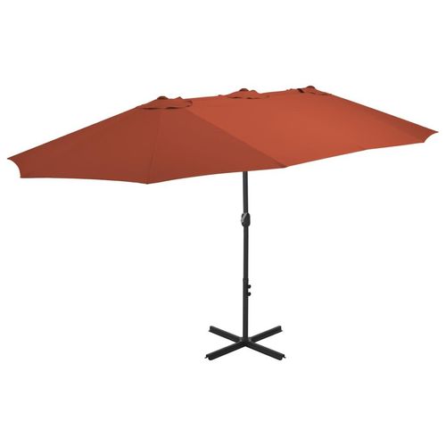 Sonnenschirm Mit Aluminium-Mast 460X270 Cm Grün | Farbe: Terrakotta