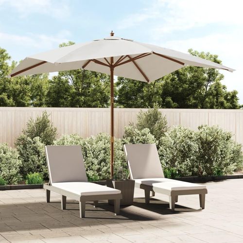 Sonnenschirm Mit Holzmast 300X300X273 Cm | Farbe: Sandfarbe