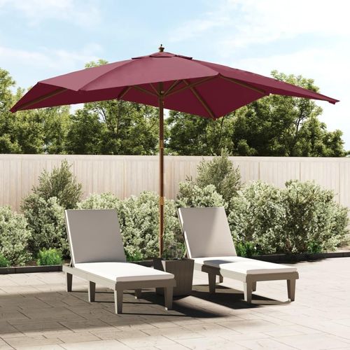 Sonnenschirm Mit Holzmast 300X300X273 Cm | Farbe: Rot
