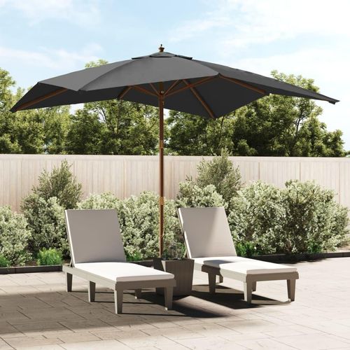 Sonnenschirm Mit Holzmast 300X300X273 Cm | Farbe: Anthrazit