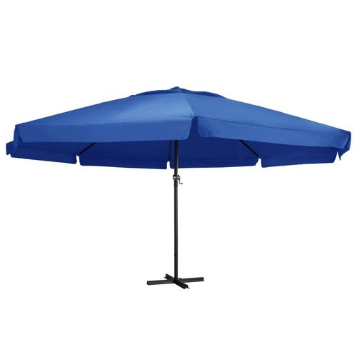 Sonnenschirm Aluminium | Farbe: Azurblau | Größe: 500 cm