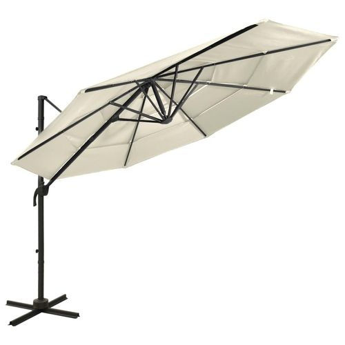 Sonnenschirm Mit Aluminium-Mast 4-Lagig N 3X3 M | Farbe: Sandfarbe