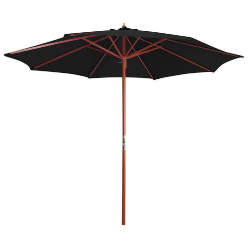 Sonnenschirm Mit Holz-Mast 300X258 Cm | Farbe: Schwarz