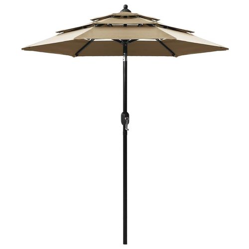 Sonnenschirm Mit Aluminium-Mast 3-Lagig | Farbe: Taupe | Größe: 2 m