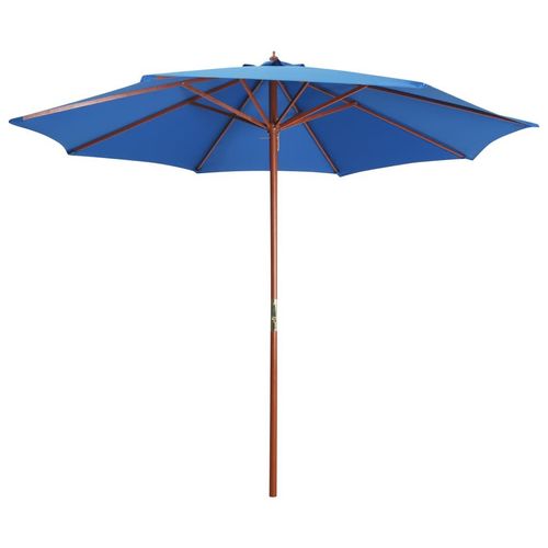 Sonnenschirm Mit Holz-Mast 300X258 Cm | Farbe: Blau