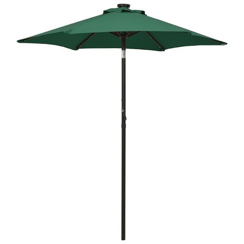 Sonnenschirm Mit Led-Beleuchtung Sandweiß 200X211 Cm Alu | Farbe: Grün