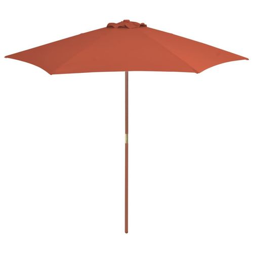 Sonnenschirm Mit Holz-Mast 270 Cm | Farbe: Terrakotta