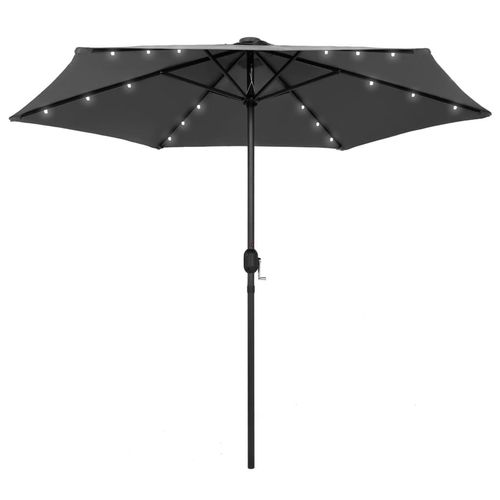 Sonnenschirm Mit Led-Beleuchtung Und Alu-Mast 270 Cm | Farbe: Anthrazit