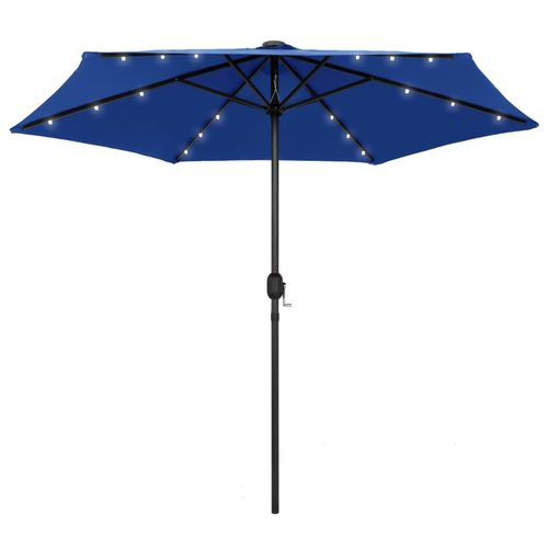 Sonnenschirm Mit Led-Beleuchtung Und Alu-Mast 270 Cm | Farbe: Blau