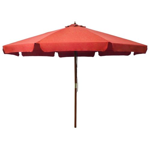 Sonnenschirm Mit Holzmast 330 Cm Sandweiß | Farbe: Terrakotta