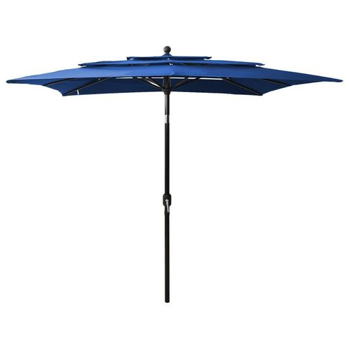 Sonnenschirm Mit Aluminium-Mast 3-Lagig N 2,5X2,5 M | Farbe: Azurblau | Größe: 2.5 x 2.5 m