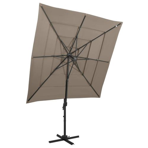 Sonnenschirm Mit Aluminium-Mast 4-Lagig N 250X250 Cm | Farbe: Taupe