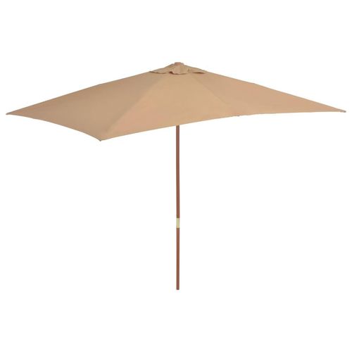 Sonnenschirm Mit Holz-Mast 200X300 Cm | Farbe: Taupe