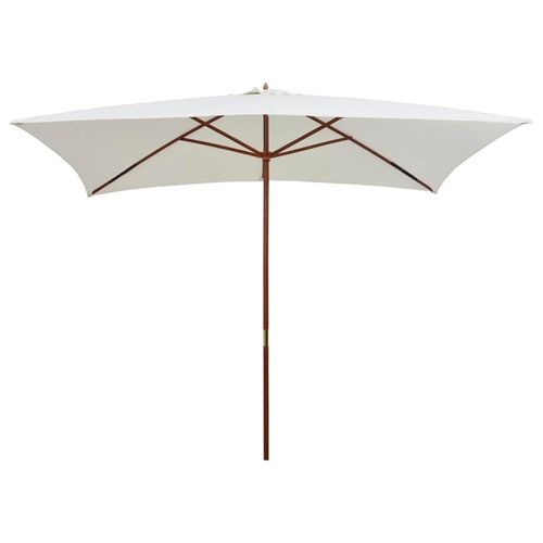 Sonnenschirm Mit Holz-Mast 200X300 Cm | Farbe: Creme