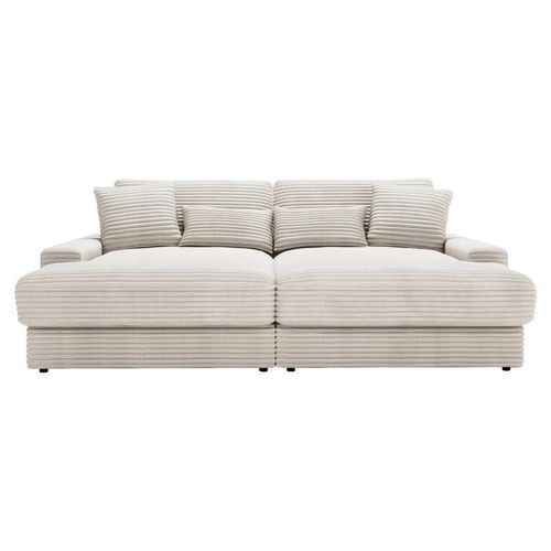 Carryhome Bigsofa , Natur , Textil , 3-Sitzer , Füllung: Schaumstoff, Silikon,Schaumstoff, Silikon,Schaumstoff, Silikon , 230x85x190 cm ,
