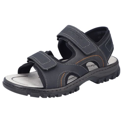 Trekkingsandale RIEKER, Herren, Gr. 42, schwarz, Textil, Lederimitat, sportlich, Schuhe, Sommerschuh, Outdoorsandale, Freizeitsandale, mit Profilsohle