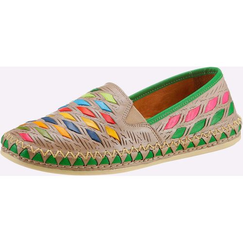 Slipper GEMINI, Damen, Gr. 37, grau (hellgrau), Glattleder, sportlich, Schuhe