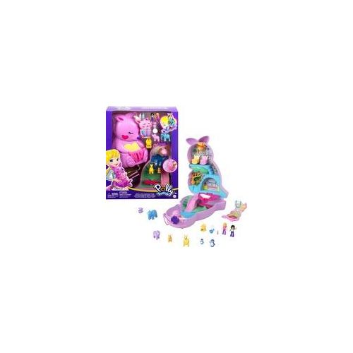 Polly Pocket Mini-Spielzeug Mama und Joey Känguru Tasche mit 2 Puppen, Spielfigur