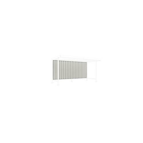 Rückwand für Überdachungssystem WSM Leipzig Grundeinheit, B 2870 mm, Trapezblech, grauweiß RAL 9002