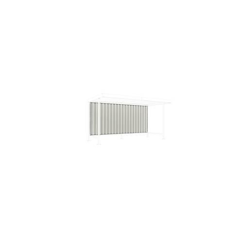 Rückwand für Überdachungssystem WSM Leipzig Grundeinheit, B 2250 mm, Trapezblech, grauweiß RAL 9002