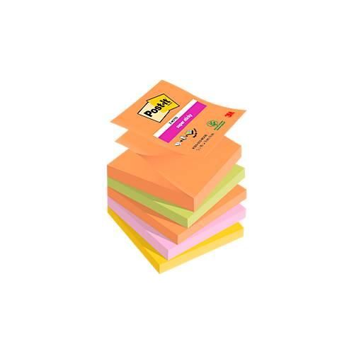 POST-IT Haftnotizen Super Sticky Z-Notes Boost R330-5SS-BOOS, 76 x 76 mm, farbig, 5 x 90 Blatt