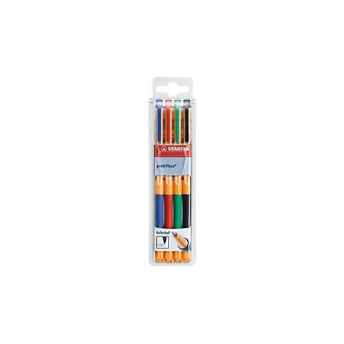 Tintenroller STABILO® PointVisco®, 4er-Mix