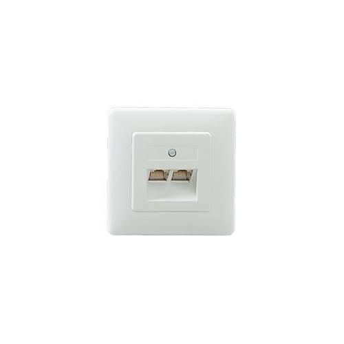 Rutenbeck UAE 2x8 (8) Up rw - Anschlussdose, Unterputz - CAT 3 - RJ-45 X 2 - Pure White, RAL 9010