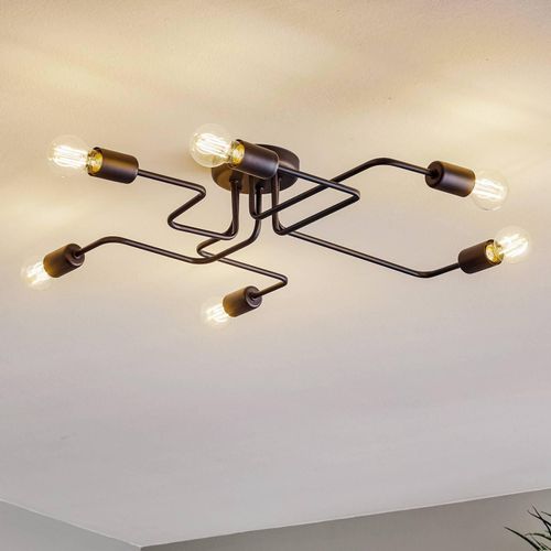Deckenlampe Tube sechsflammig schwarz