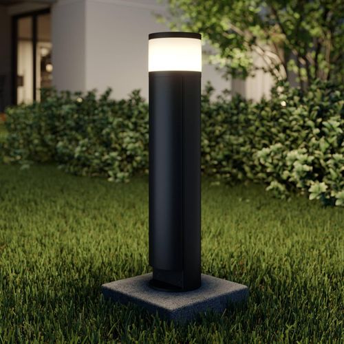 Lucande LED-Sockellampe Corban, grau, Tür, Steckdosen, IP44