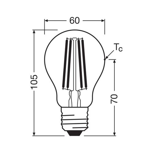 OSRAM LED Birne E27 2,2W Filament 4.000K 470lm 2er-Pack