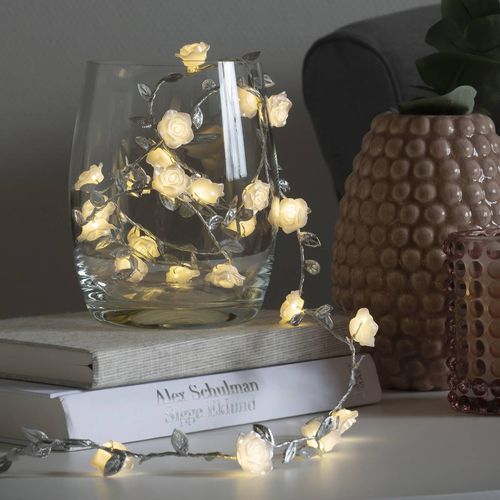 LED-Dekolichterkette Blätter und Blüten 25-flammig