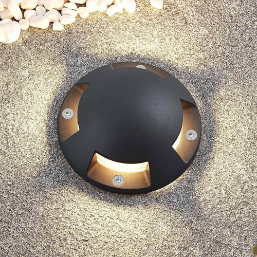 Lindby LED-Bodenstrahler Huban, 15 cm, 4-flammig, anthrazit
