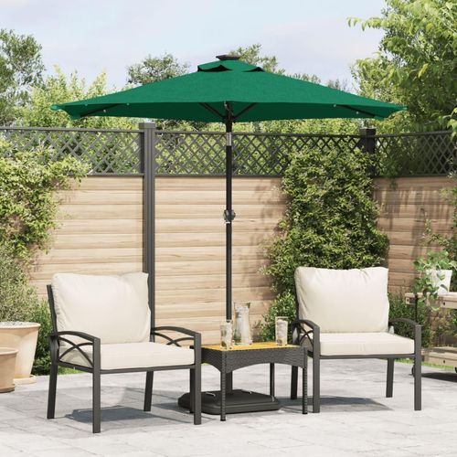 Sonnenschirm Mit Led Und Stahlmast 225X225X212 Cm | Farbe: Grün