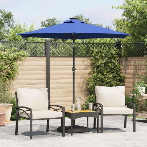 Sonnenschirm Mit Led Und Stahlmast 225X225X212 Cm | Farbe: Azurblau
